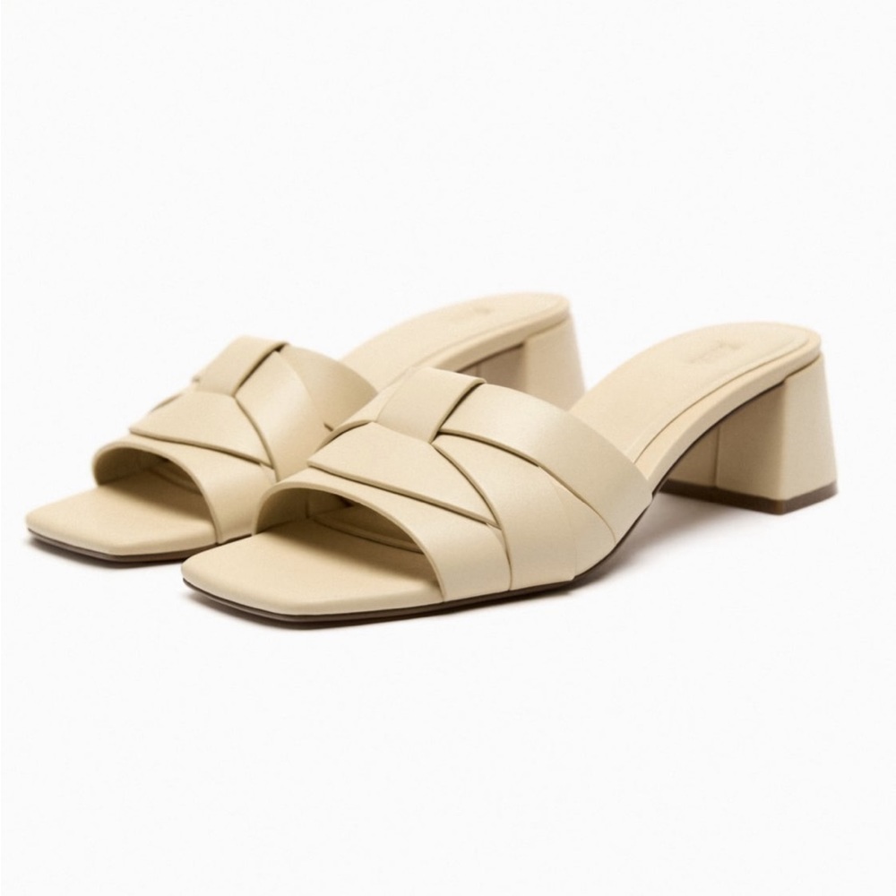 Zara Crossed Heeled Leather Sandals 2310/110